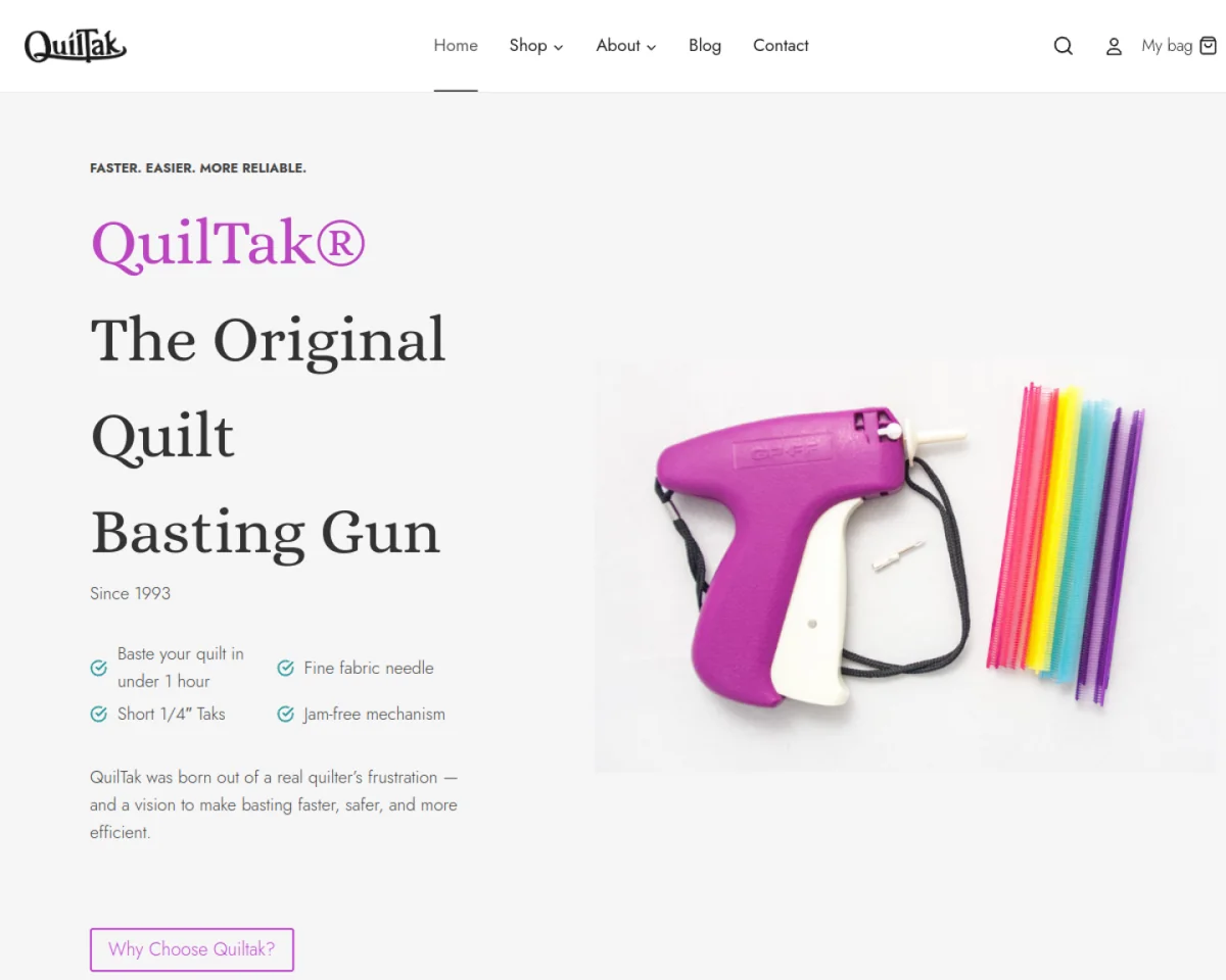 QuilTak website design